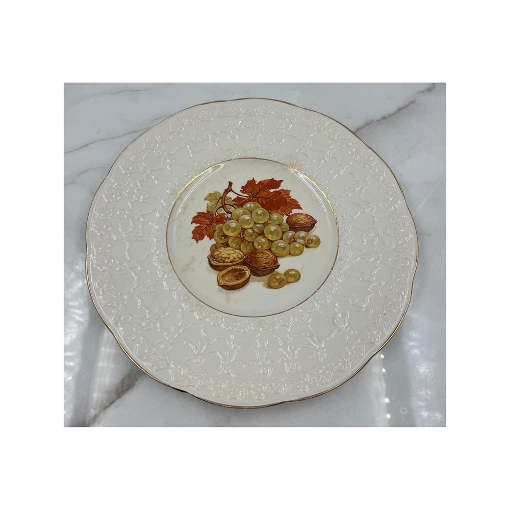 Crown Devon Staffordshire England Fruit Cherub Relief 11.5" Decorative Plate